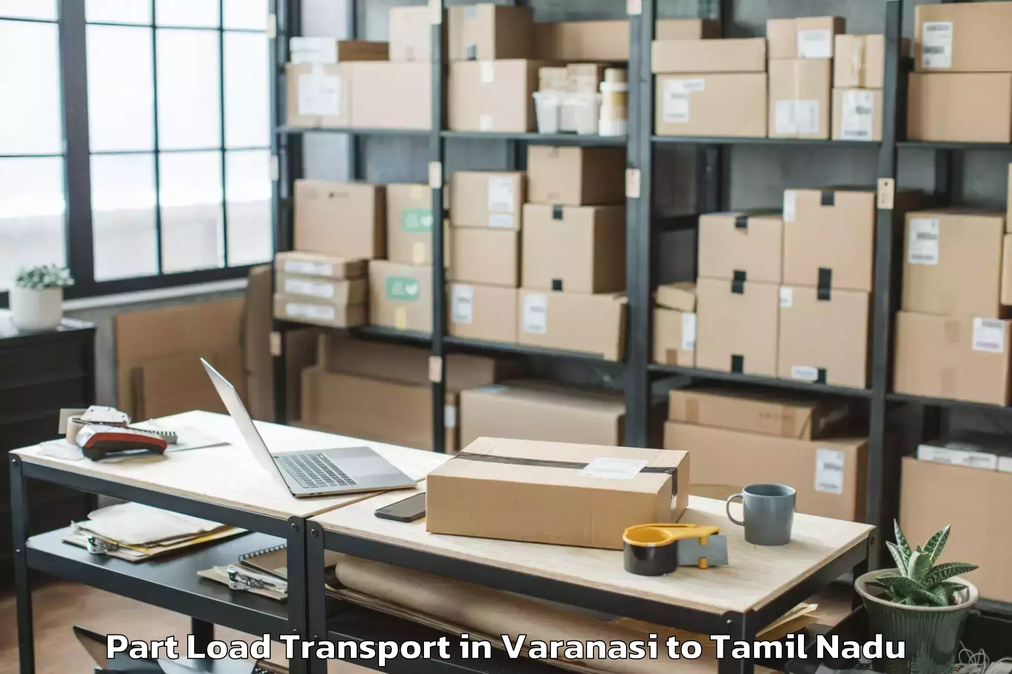 Top Varanasi to Vels University Chennai Part Load Transport Available